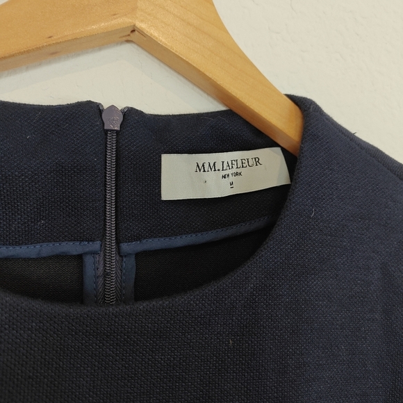 M.M. Lafleur The Krader Crew neck Top Textured Ponte In Navy Blue Size Medium - Picture 11 of 14